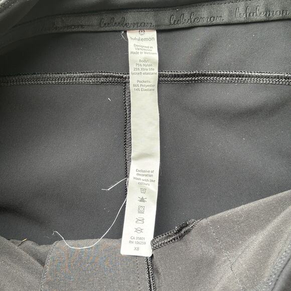 Lululemon On The Move Pants Women's Size 2 Black Crop Ankle Length Stretch - Picture 6 of 12